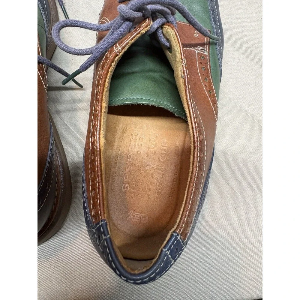 Men's Sperry Top-Sider Gold Cup Multicolor Leather Wingtip Oxford Shoe Size 10m